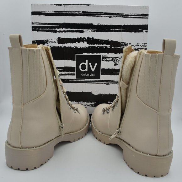 NIB DV Dolce Vita Oderra Women's Ankle Combat Boots, Off White, 9.5 - Picture 8 of 13